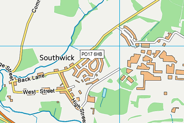 PO17 6HB map - OS VectorMap District (Ordnance Survey) PO17 6HB map - OS VectorMap District (Ordnance Survey)