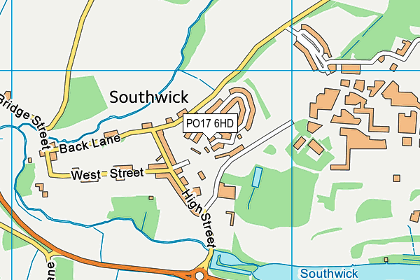 PO17 6HD map - OS VectorMap District (Ordnance Survey) PO17 6HD map - OS VectorMap District (Ordnance Survey)