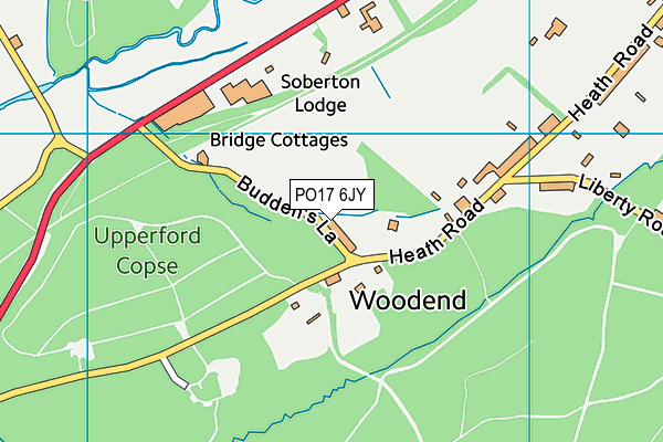 PO17 6JY map - OS VectorMap District (Ordnance Survey) PO17 6JY map - OS VectorMap District (Ordnance Survey)