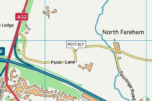 PO17 6LY map - OS VectorMap District (Ordnance Survey) PO17 6LY map - OS VectorMap District (Ordnance Survey)