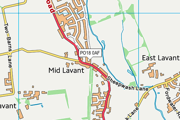 PO18 0AF map - OS VectorMap District (Ordnance Survey) PO18 0AF map - OS VectorMap District (Ordnance Survey)