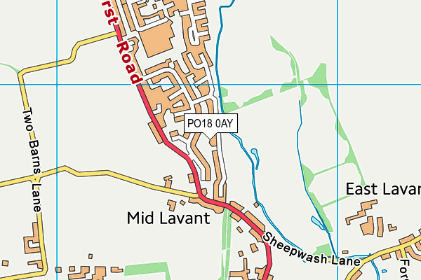PO18 0AY map - OS VectorMap District (Ordnance Survey) PO18 0AY map - OS VectorMap District (Ordnance Survey)