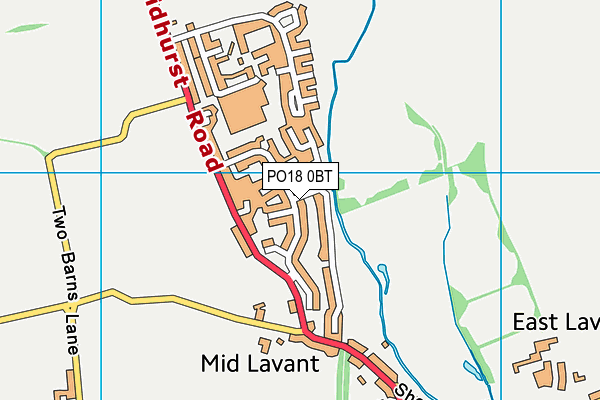 PO18 0BT map - OS VectorMap District (Ordnance Survey) PO18 0BT map - OS VectorMap District (Ordnance Survey)
