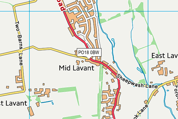 PO18 0BW map - OS VectorMap District (Ordnance Survey) PO18 0BW map - OS VectorMap District (Ordnance Survey)