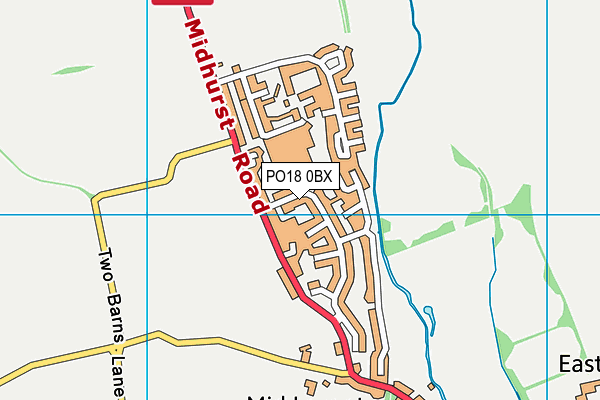 PO18 0BX map - OS VectorMap District (Ordnance Survey) PO18 0BX map - OS VectorMap District (Ordnance Survey)