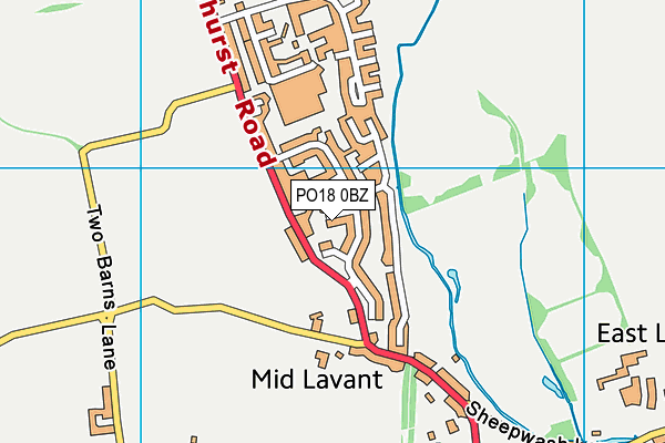PO18 0BZ map - OS VectorMap District (Ordnance Survey) PO18 0BZ map - OS VectorMap District (Ordnance Survey)