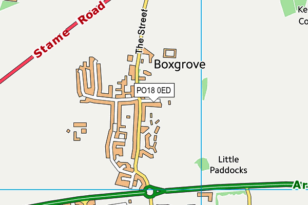 PO18 0ED map - OS VectorMap District (Ordnance Survey) PO18 0ED map - OS VectorMap District (Ordnance Survey)