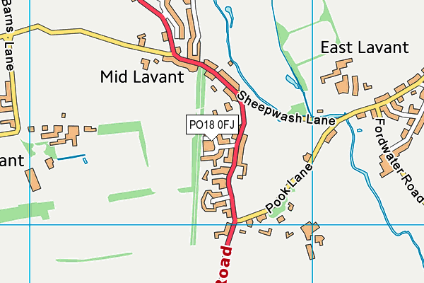 PO18 0FJ map - OS VectorMap District (Ordnance Survey) PO18 0FJ map - OS VectorMap District (Ordnance Survey)