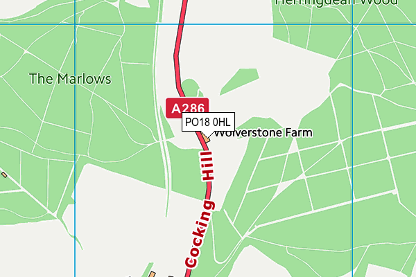 PO18 0HL map - OS VectorMap District (Ordnance Survey) PO18 0HL map - OS VectorMap District (Ordnance Survey)
