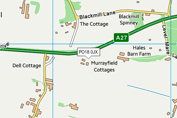 PO18 0JX map - OS VectorMap District (Ordnance Survey) PO18 0JX map - OS VectorMap District (Ordnance Survey)