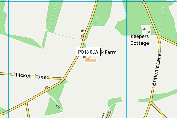 PO18 0LW map - OS VectorMap District (Ordnance Survey) PO18 0LW map - OS VectorMap District (Ordnance Survey)