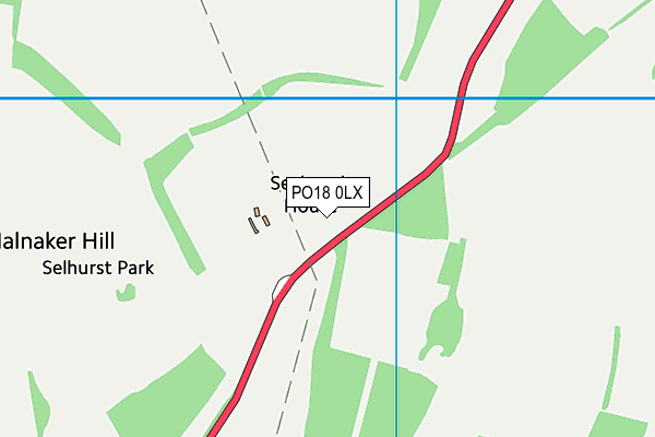 PO18 0LX map - OS VectorMap District (Ordnance Survey) PO18 0LX map - OS VectorMap District (Ordnance Survey)