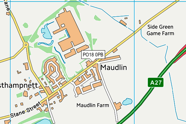 PO18 0PB map - OS VectorMap District (Ordnance Survey)