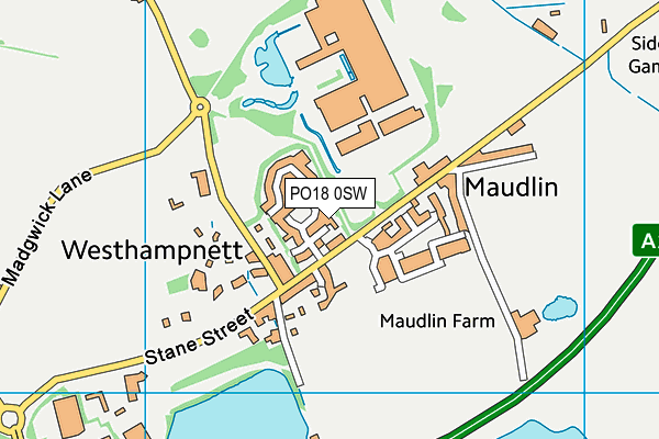 PO18 0SW map - OS VectorMap District (Ordnance Survey) PO18 0SW map - OS VectorMap District (Ordnance Survey)