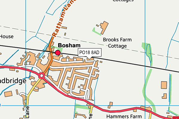 PO18 8AD map - OS VectorMap District (Ordnance Survey) PO18 8AD map - OS VectorMap District (Ordnance Survey)