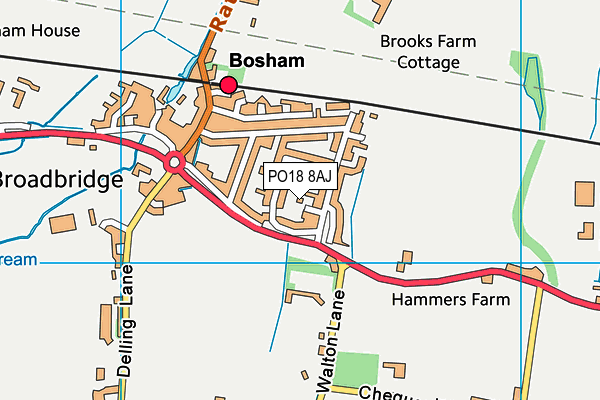PO18 8AJ map - OS VectorMap District (Ordnance Survey)