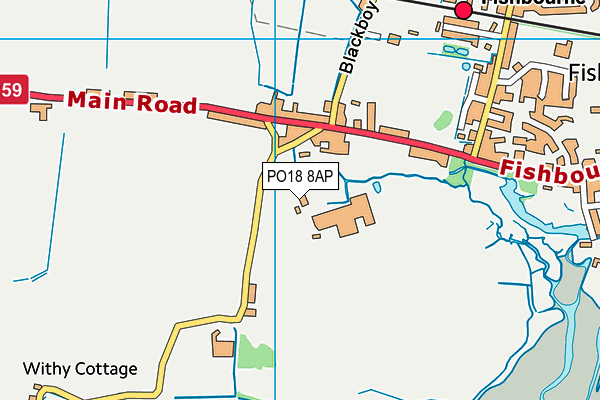 PO18 8AP map - OS VectorMap District (Ordnance Survey) PO18 8AP map - OS VectorMap District (Ordnance Survey)