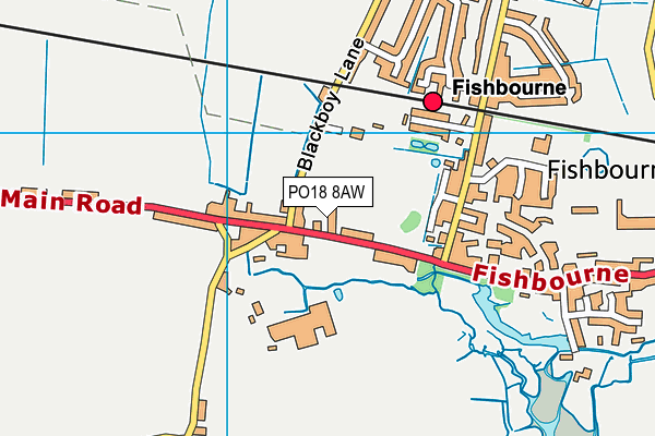 PO18 8AW map - OS VectorMap District (Ordnance Survey)