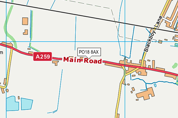 PO18 8AX map - OS VectorMap District (Ordnance Survey) PO18 8AX map - OS VectorMap District (Ordnance Survey)