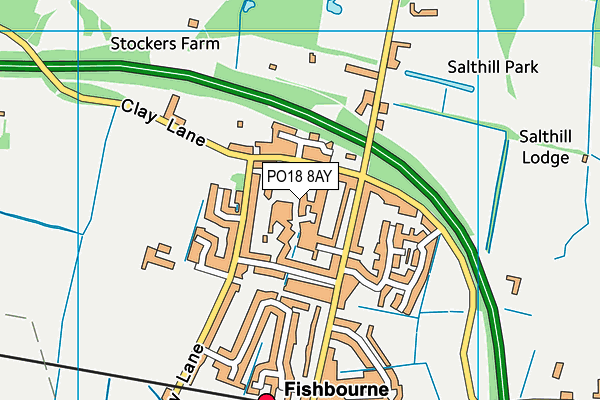 PO18 8AY map - OS VectorMap District (Ordnance Survey)