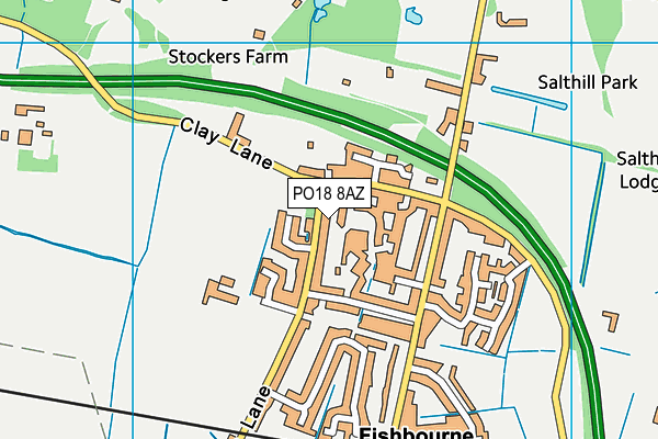 PO18 8AZ map - OS VectorMap District (Ordnance Survey) PO18 8AZ map - OS VectorMap District (Ordnance Survey)