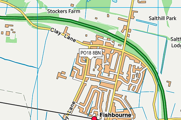 PO18 8BN map - OS VectorMap District (Ordnance Survey) PO18 8BN map - OS VectorMap District (Ordnance Survey)