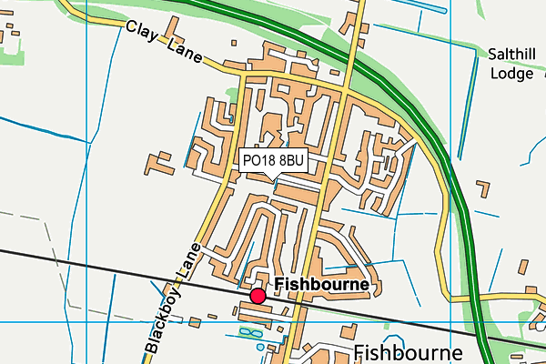 PO18 8BU map - OS VectorMap District (Ordnance Survey)