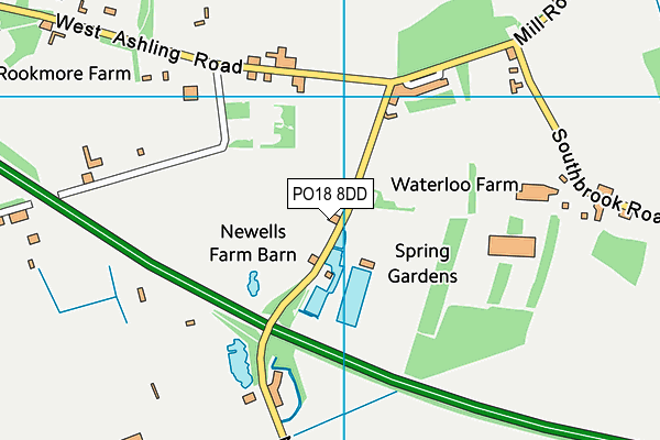 PO18 8DD map - OS VectorMap District (Ordnance Survey)