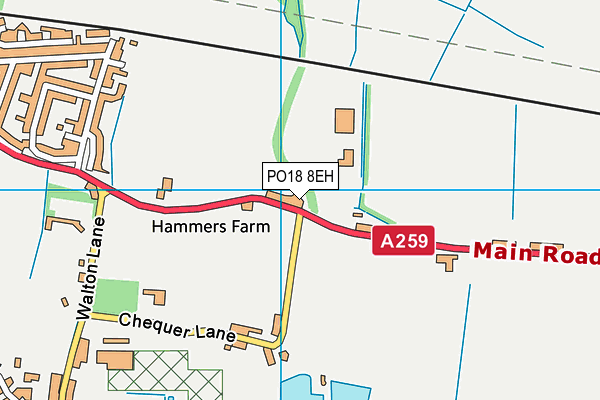PO18 8EH map - OS VectorMap District (Ordnance Survey) PO18 8EH map - OS VectorMap District (Ordnance Survey)