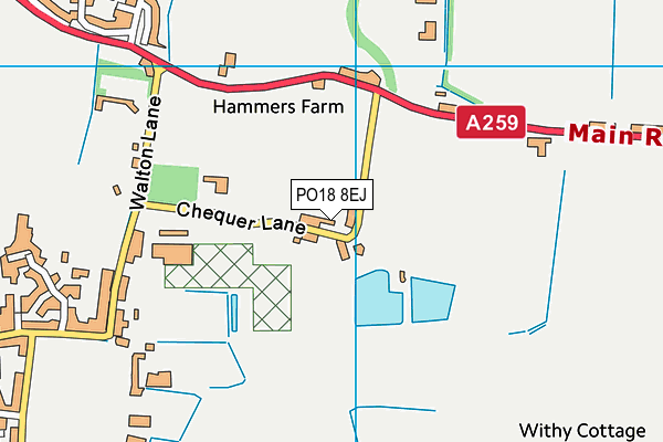 PO18 8EJ map - OS VectorMap District (Ordnance Survey) PO18 8EJ map - OS VectorMap District (Ordnance Survey)