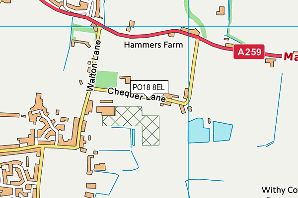 PO18 8EL map - OS VectorMap District (Ordnance Survey) PO18 8EL map - OS VectorMap District (Ordnance Survey)
