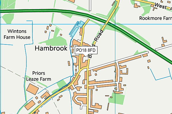 PO18 8FD map - OS VectorMap District (Ordnance Survey) PO18 8FD map - OS VectorMap District (Ordnance Survey)