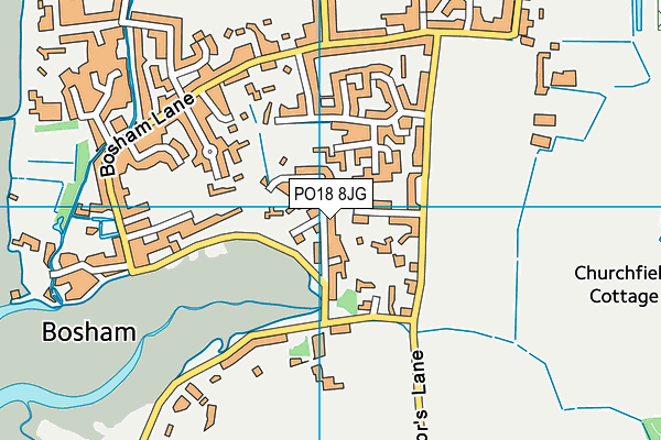 PO18 8JG map - OS VectorMap District (Ordnance Survey) PO18 8JG map - OS VectorMap District (Ordnance Survey)