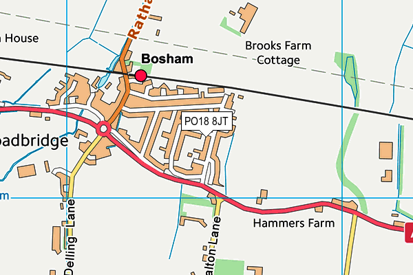 PO18 8JT map - OS VectorMap District (Ordnance Survey)