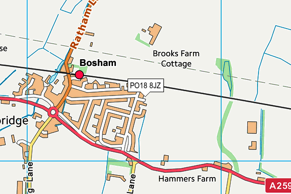 PO18 8JZ map - OS VectorMap District (Ordnance Survey) PO18 8JZ map - OS VectorMap District (Ordnance Survey)