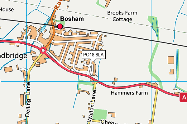 PO18 8LA map - OS VectorMap District (Ordnance Survey) PO18 8LA map - OS VectorMap District (Ordnance Survey)