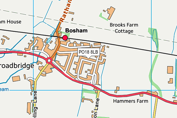 PO18 8LB map - OS VectorMap District (Ordnance Survey) PO18 8LB map - OS VectorMap District (Ordnance Survey)