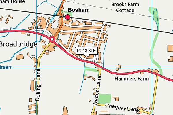 PO18 8LE map - OS VectorMap District (Ordnance Survey) PO18 8LE map - OS VectorMap District (Ordnance Survey)