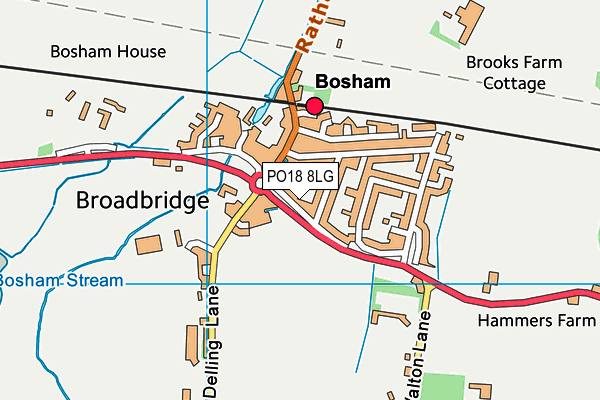 PO18 8LG map - OS VectorMap District (Ordnance Survey) PO18 8LG map - OS VectorMap District (Ordnance Survey)
