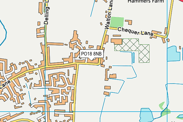 PO18 8NB map - OS VectorMap District (Ordnance Survey) PO18 8NB map - OS VectorMap District (Ordnance Survey)