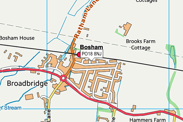 PO18 8NJ map - OS VectorMap District (Ordnance Survey) PO18 8NJ map - OS VectorMap District (Ordnance Survey)