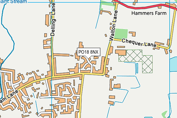 PO18 8NX map - OS VectorMap District (Ordnance Survey) PO18 8NX map - OS VectorMap District (Ordnance Survey)