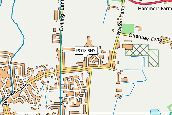 PO18 8NY map - OS VectorMap District (Ordnance Survey) PO18 8NY map - OS VectorMap District (Ordnance Survey)