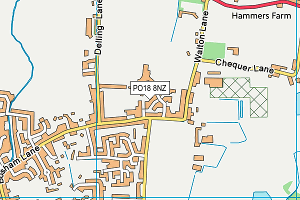 PO18 8NZ map - OS VectorMap District (Ordnance Survey) PO18 8NZ map - OS VectorMap District (Ordnance Survey)