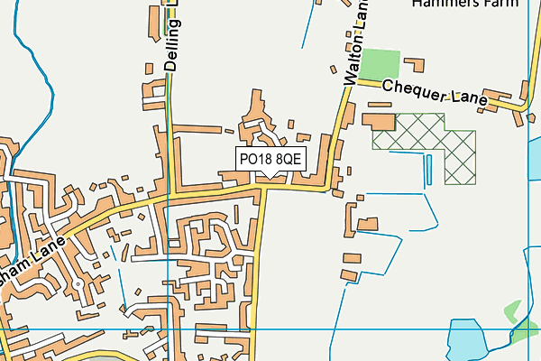 PO18 8QE map - OS VectorMap District (Ordnance Survey) PO18 8QE map - OS VectorMap District (Ordnance Survey)