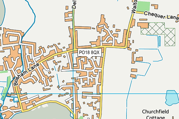 PO18 8QX map - OS VectorMap District (Ordnance Survey) PO18 8QX map - OS VectorMap District (Ordnance Survey)