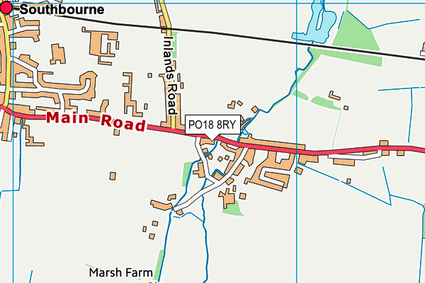PO18 8RY map - OS VectorMap District (Ordnance Survey) PO18 8RY map - OS VectorMap District (Ordnance Survey)