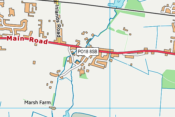 PO18 8SB map - OS VectorMap District (Ordnance Survey)