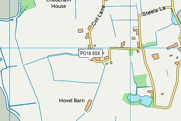 PO18 8SX map - OS VectorMap District (Ordnance Survey) PO18 8SX map - OS VectorMap District (Ordnance Survey)
