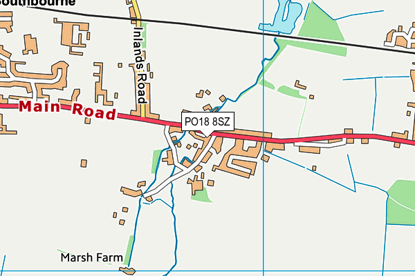 PO18 8SZ map - OS VectorMap District (Ordnance Survey) PO18 8SZ map - OS VectorMap District (Ordnance Survey)